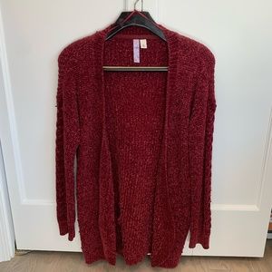 Knit Sweater - Burgundy, Size Small